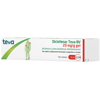 DICLOFENAC TEVA BV 20 MG/G GEL 20 MG/G GEL 1 TUBO IN AL DA 60 G