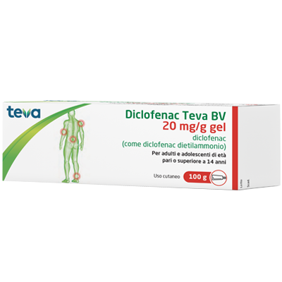 DICLOFENAC TEVA BV 20 MG/G GEL 20 MG/G GEL 1 TUBO IN AL DA 100 G